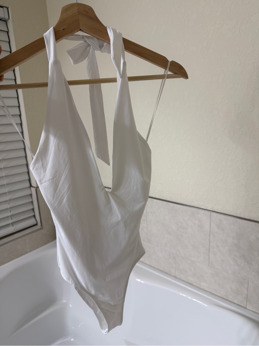 Zara White Halter-Style One-Piece